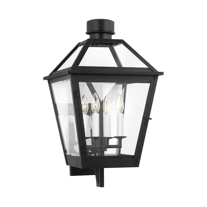 Visual Comfort Studio Hyannis 4-Lt Large Lantern, Textured BK/Clear