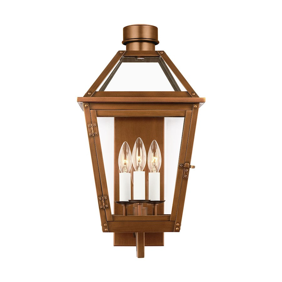 Visual Comfort Studio Hyannis 3 Light Med Wall Lantern, Copper/Clear - CO1383NCP