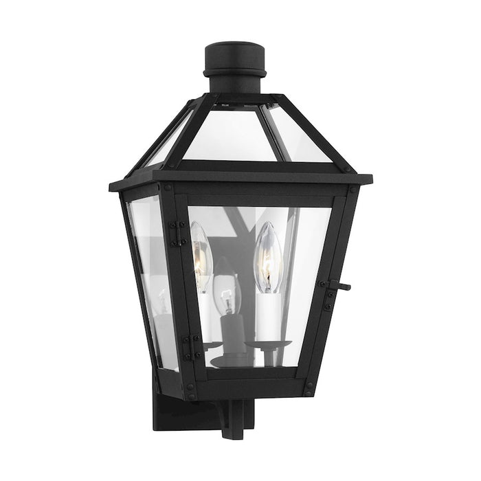 Visual Comfort Studio Hyannis 2-Lt Small Wall Lantern, Black/Clear