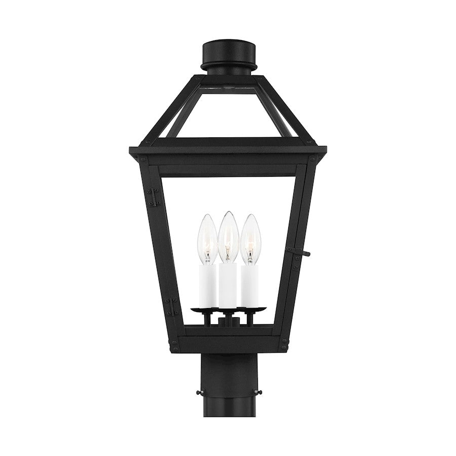 Visual Comfort Studio Hyannis 3 Light Med Post, Textured Black/Clear - CO1413TXB