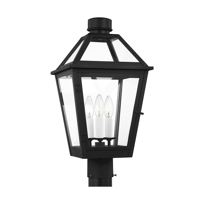 Visual Comfort Studio Hyannis 3 Light Med Post, Textured Black/Clear