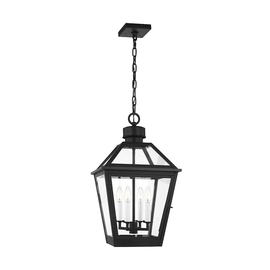 Visual Comfort Studio Hyannis 4-Lt Large Out Pendant, Black/Clear - CO1424TXB