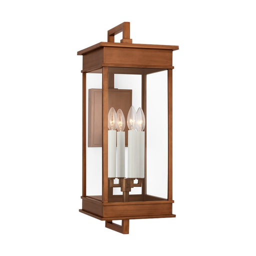 Visual Comfort Studio Cupertino 4Lt 10" Outdoor Wall Lantern, Copper