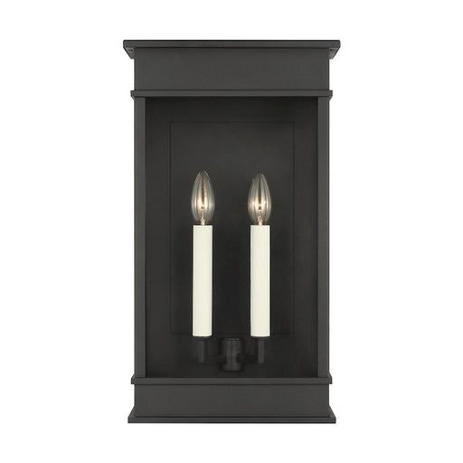 Visual Comfort Studio Cupertino 2-Lt XL Wall Lantern, Black/Clear - CO1472TXB