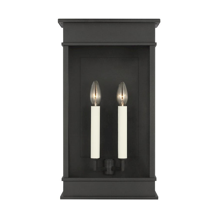 Visual Comfort Studio Cupertino 2-Lt XL Wall Lantern, Black/Clear - CO1472TXB