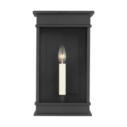 Visual Comfort Studio Cupertino 1-Lt Med Wall Lantern, Black/Clear - CO1491TXB