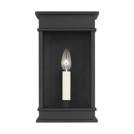 Visual Comfort Studio Cupertino 1-Lt Small Wall Lantern, Black/Clear - CO1501TXB