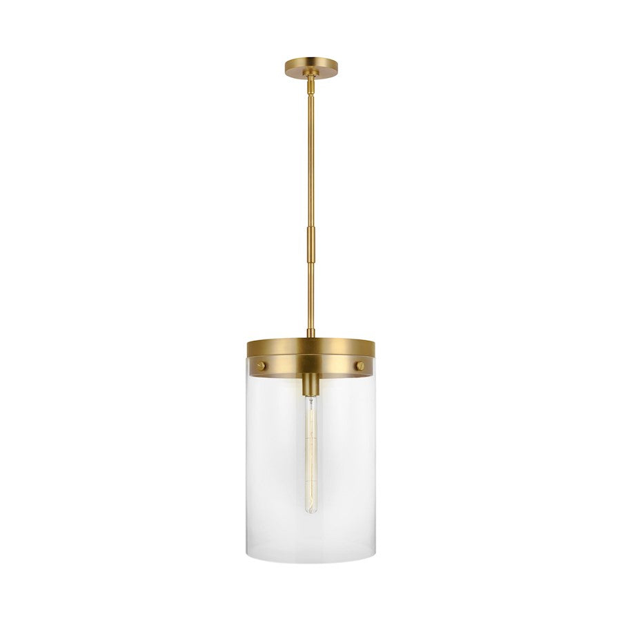 Visual Comfort Studio Garrett 1-Lt Large Cylinder Pendant, BS/Clear - CP1011BBS