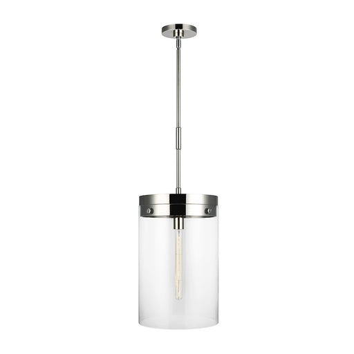 Visual Comfort Studio Garrett 1-Lt Large Cylinder Pendant, NK/Clear - CP1011PN