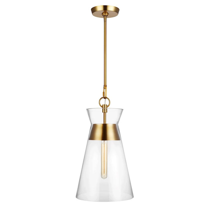 Visual Comfort Studio Atlantic 1-Lt Narrow Pendant, Burnished/Clear - CP1021BBS