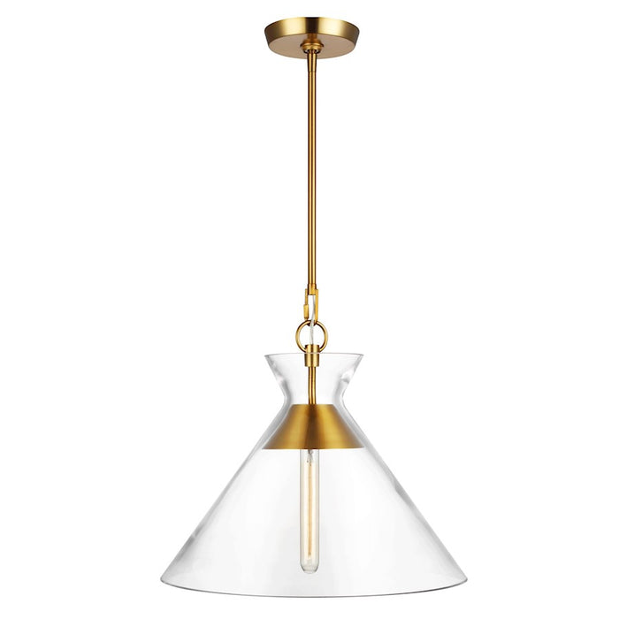 Visual Comfort Studio Atlantic 1-Lt Wide Pendant, Burnished/Clear - CP1031BBS