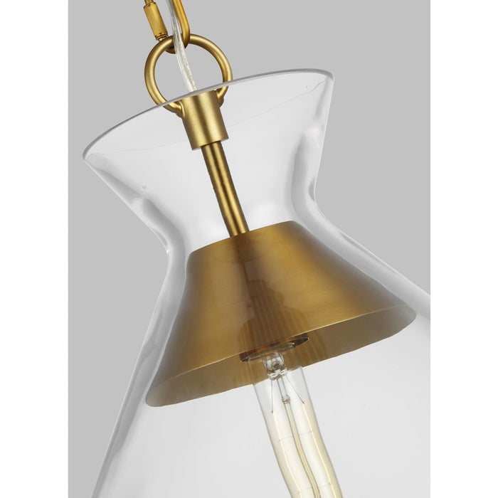 Visual Comfort Studio Atlantic 1-Lt Wide Pendant, Burnished/Clear