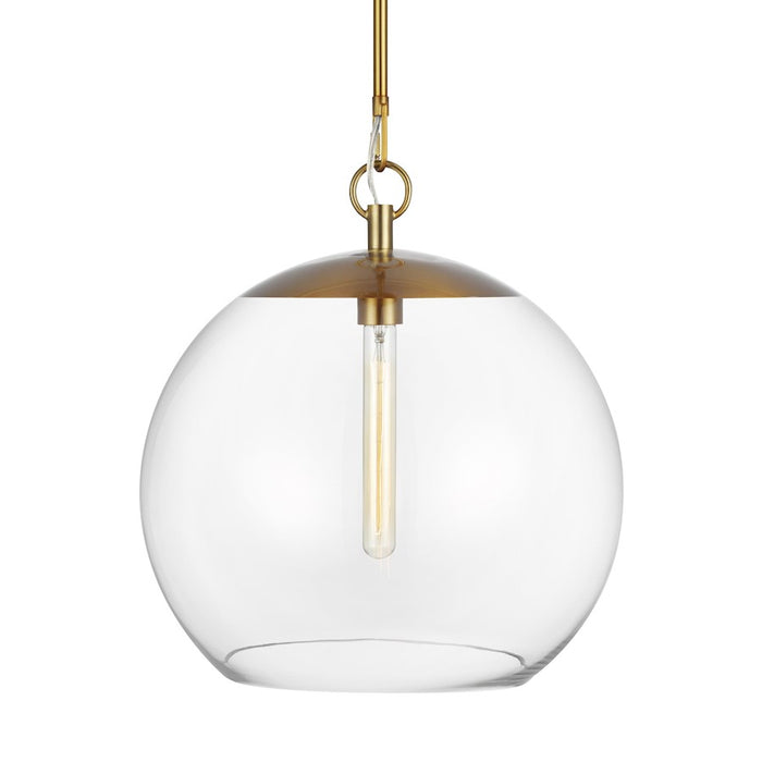 Visual Comfort Studio Atlantic 1-Lt Round Pendant, Burnished/Clear