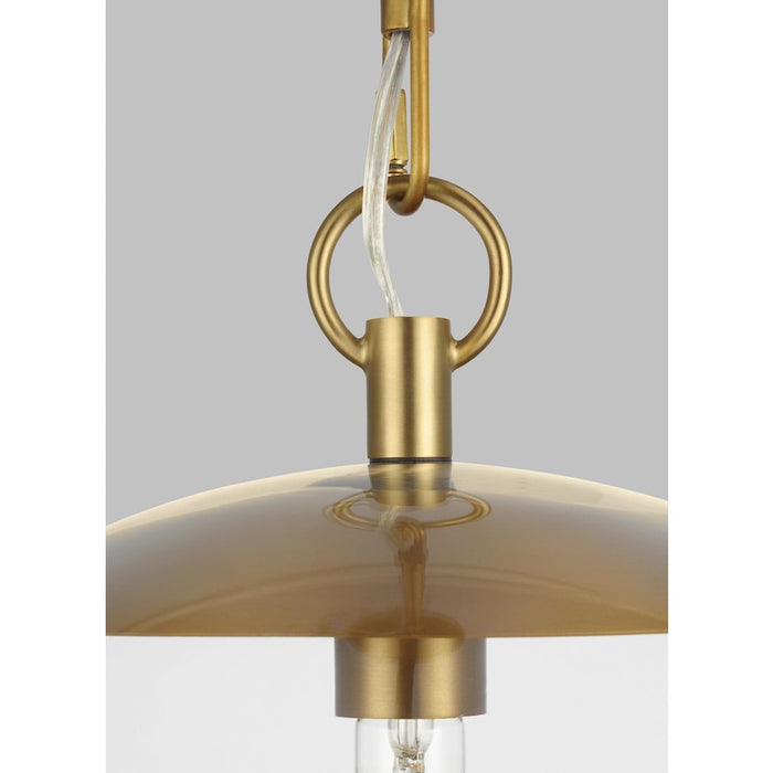 Visual Comfort Studio Atlantic 1-Lt Round Pendant, Burnished/Clear