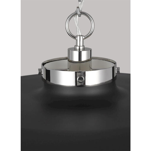 Visual Comfort Studio Wellfleet 1-Lt Large Wide Pendant, BK/Nickel