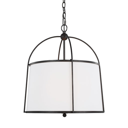 Visual Comfort Studio Stonington 2 Light Hanging Shade, Steel/White