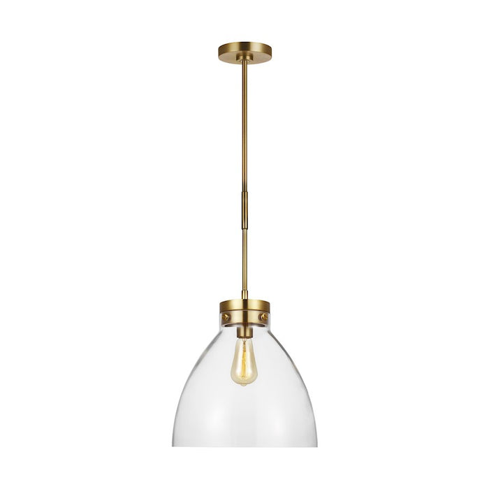 Visual Comfort Studio Garrett 1-Lt Wide Pendant, Burnished/Clear - CP1121BBS