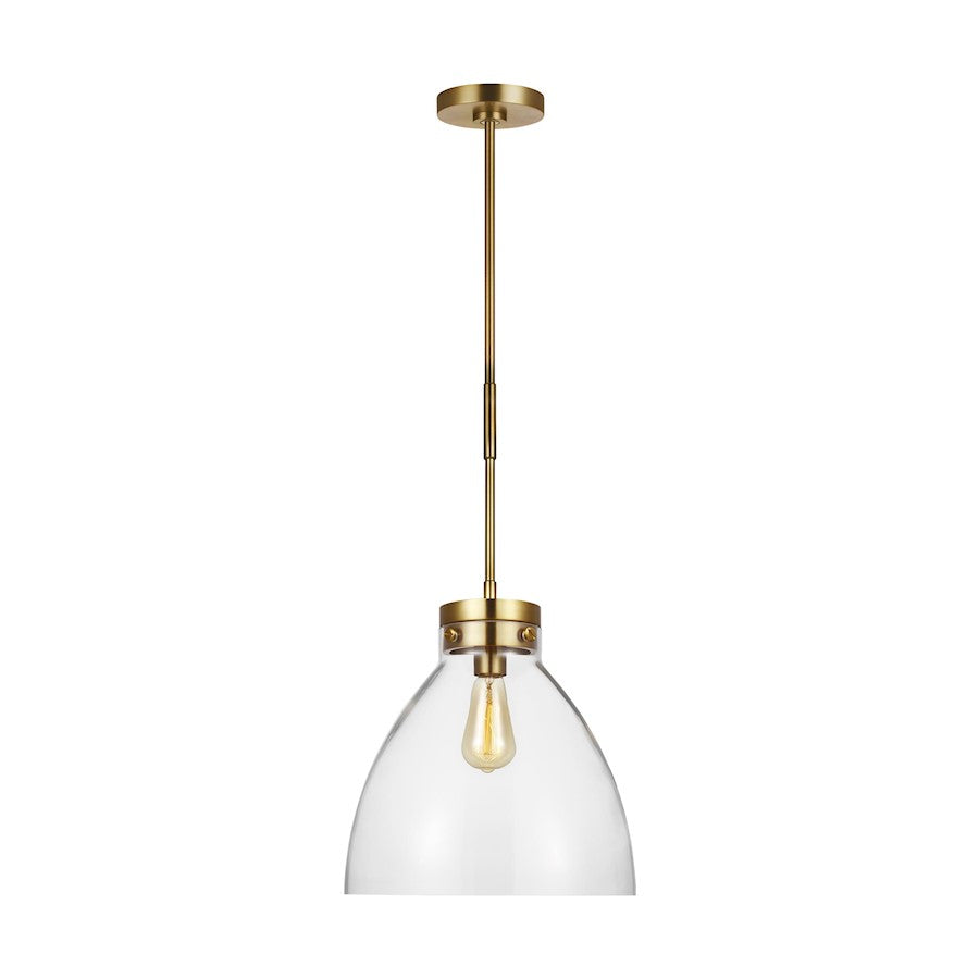 Visual Comfort Studio Garrett 1-Lt Wide Pendant, Burnished/Clear - CP1121BBS