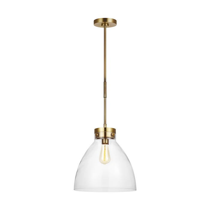 Visual Comfort Studio Garrett 1-Lt Wide Pendant, Burnished/Clear