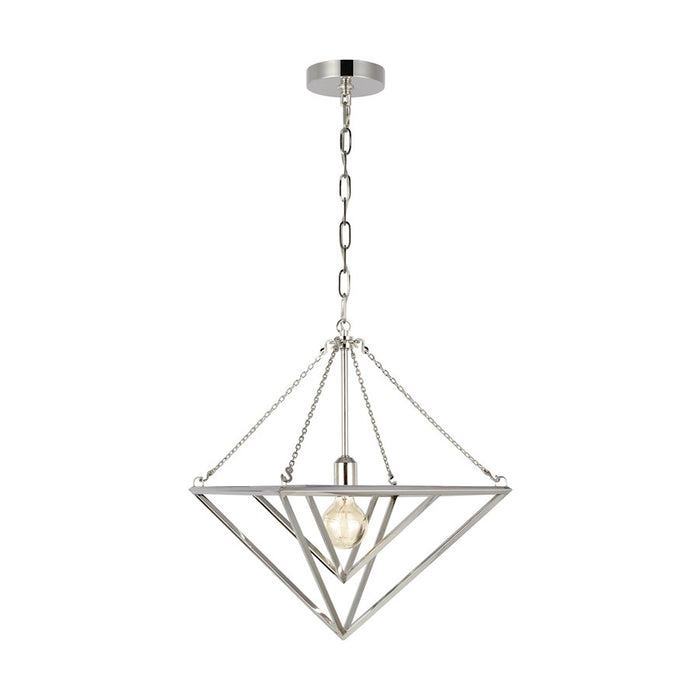 Visual Comfort Studio Carat 1 Light Small Pendant, Polished Nickel - CP1131PN