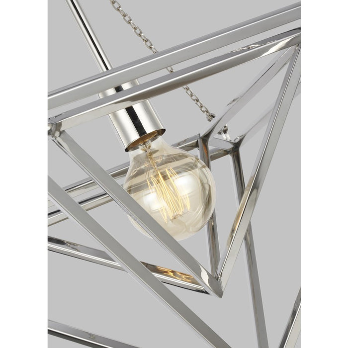 Visual Comfort Studio Carat 1 Light Small Pendant, Polished Nickel