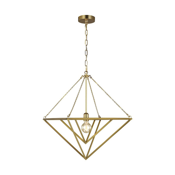 Visual Comfort Studio Carat 1 Light Medium Pendant, Burnished Brass - CP1141BBS