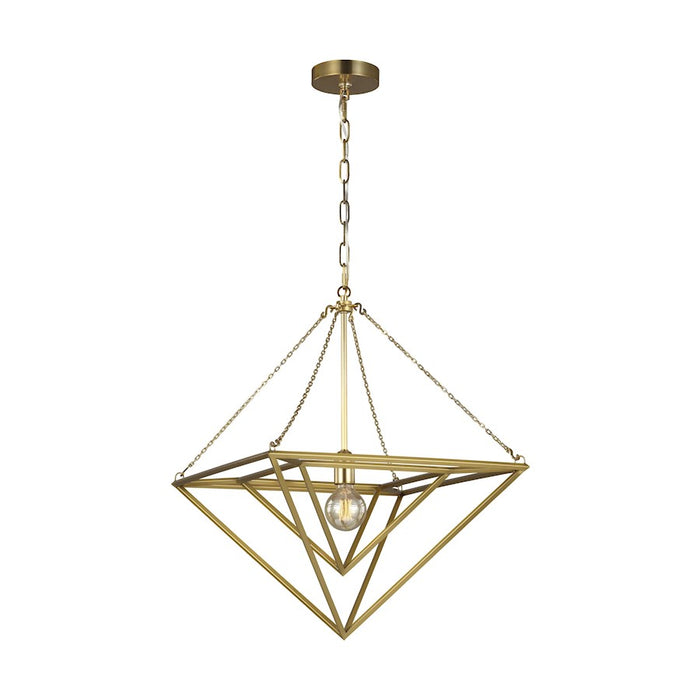 Visual Comfort Studio Carat 1 Light Medium Pendant, Burnished Brass