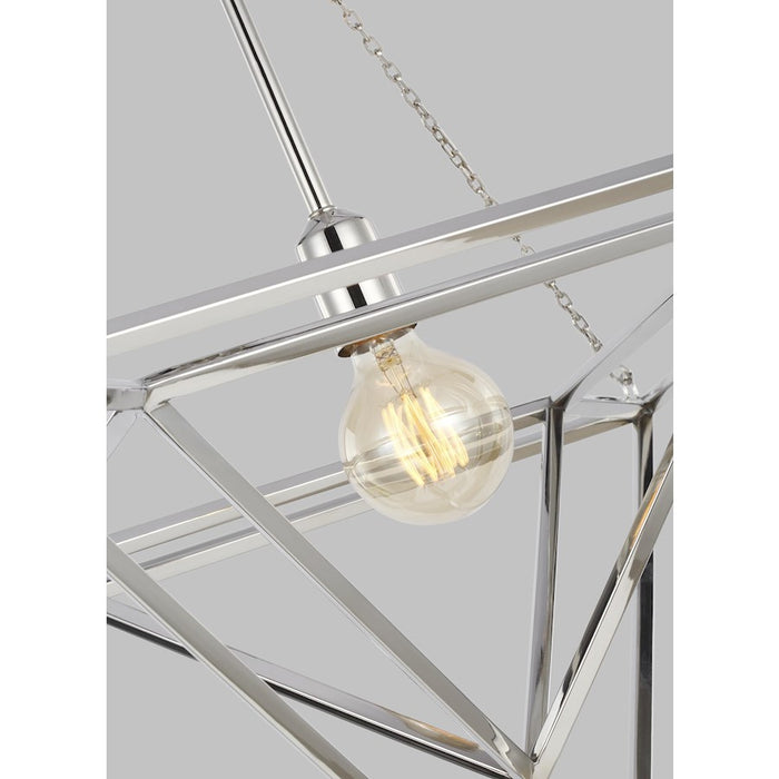 Visual Comfort Studio Carat 1 Light Medium Pendant, Polished Nickel