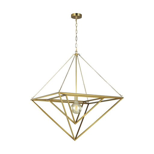 Visual Comfort Studio Carat 1 Light Large Pendant, Burnished Brass