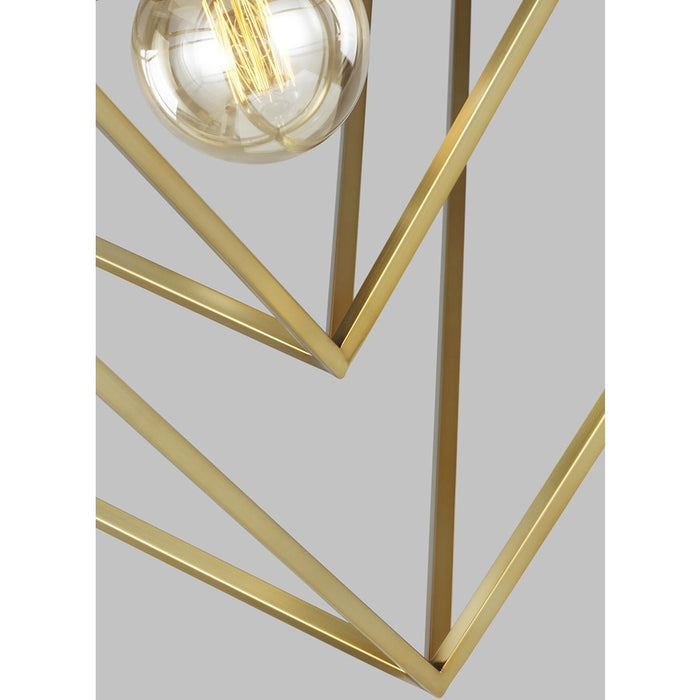 Visual Comfort Studio Carat 1 Light Large Pendant, Burnished Brass