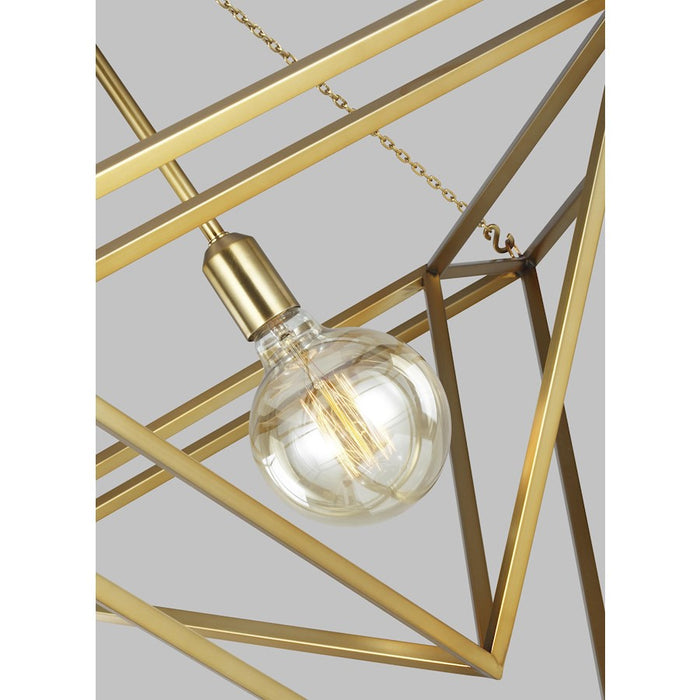 Visual Comfort Studio Carat 1 Light Large Pendant, Burnished Brass