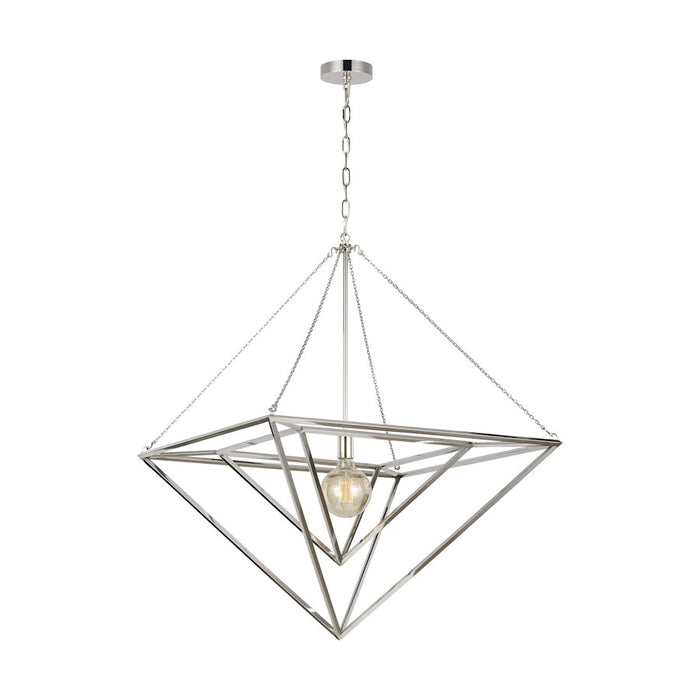 Visual Comfort Studio Carat 1 Light Large Pendant, Polished Nickel