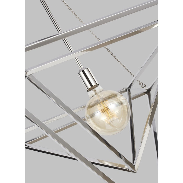 Visual Comfort Studio Carat 1 Light Large Pendant, Polished Nickel