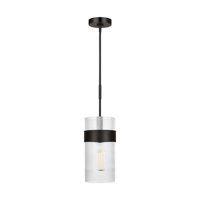 Visual Comfort Studio Geneva 1 Light Large Pendant, Aged Iron/Clear - CP1171AI