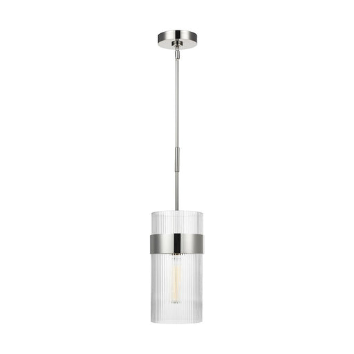 Visual Comfort Studio Geneva 1-Lt Large Pendant, Pol Nickel/Clear - CP1171PN