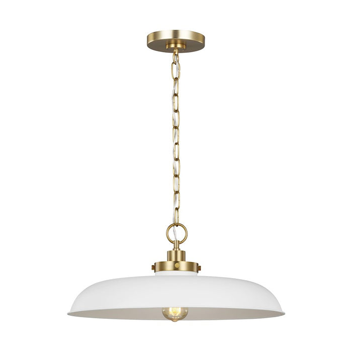 Visual Comfort Studio Wellfleet 1-Lt Med Wide Pendant, WH/BS