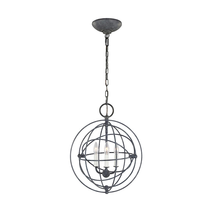 Visual Comfort Studio Bayberry 3-Lt Small Pendant, Weathered Galv - CP1263WGV