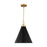 Visual Comfort Studio Wellfleet 1-Lt Med Cone Pendant, BK/BS - CP1271MBKBBS