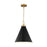 Visual Comfort Studio Wellfleet 1-Lt Med Cone Pendant, BK/BS