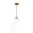 Visual Comfort Studio Wellfleet 1-Lt Med Cone Pendant, WH/BS - CP1271MWTBBS