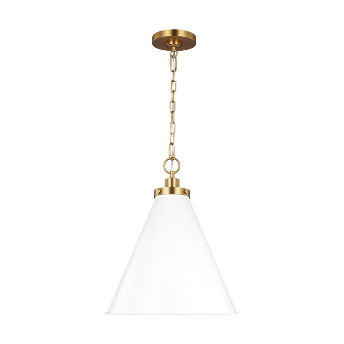 Visual Comfort Studio Wellfleet 1-Lt Med Cone Pendant, WH/BS - CP1271MWTBBS