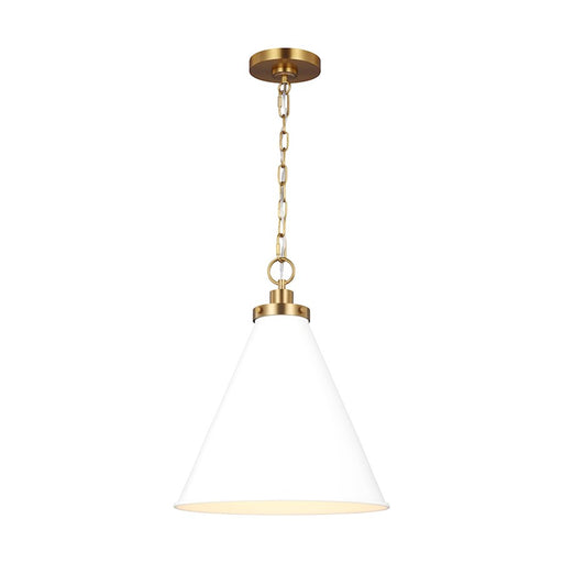 Visual Comfort Studio Wellfleet 1-Lt Med Cone Pendant, WH/BS