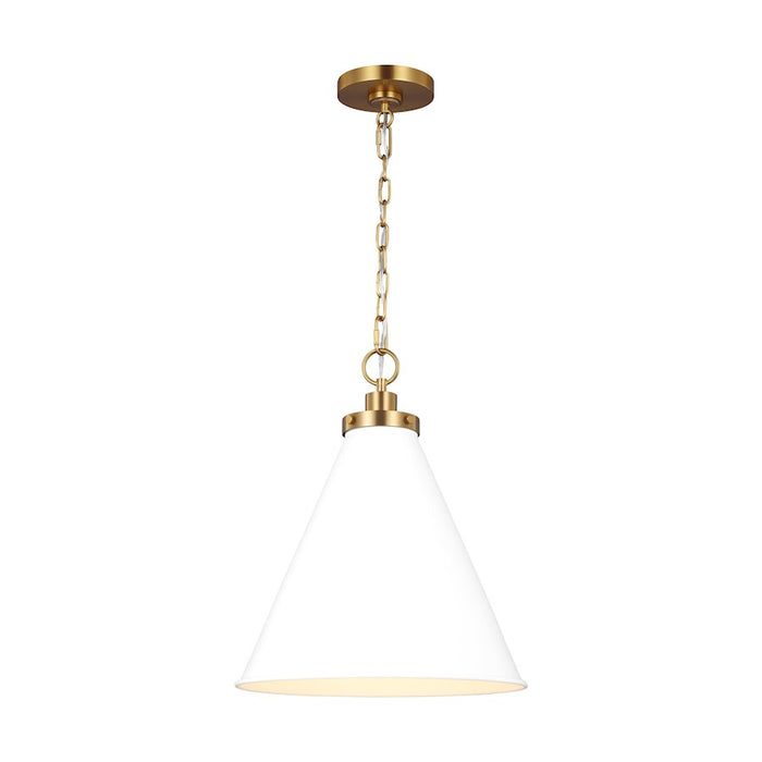 Visual Comfort Studio Wellfleet 1-Lt Med Cone Pendant, WH/BS