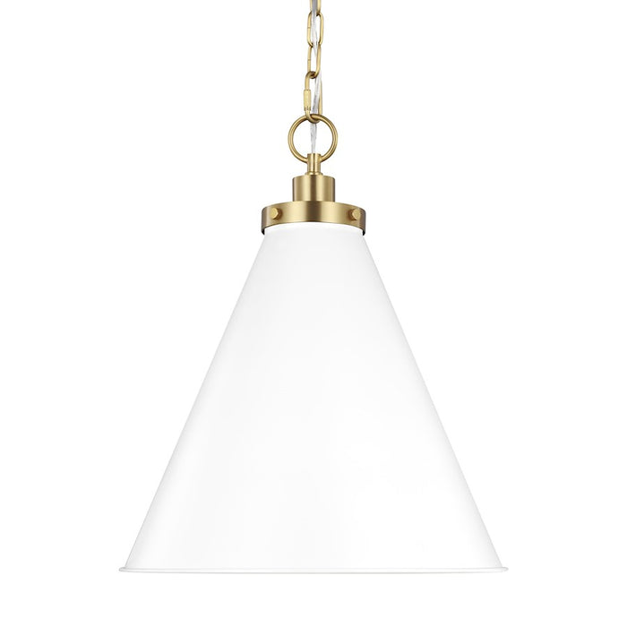 Visual Comfort Studio Wellfleet 1-Lt Med Cone Pendant, WH/BS