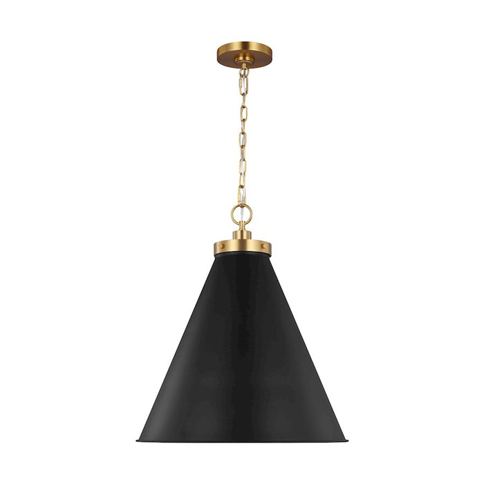 Visual Comfort Studio Wellfleet 1-Lt Large Cone Pendant, BK/BS - CP1281MBKBBS