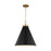 Visual Comfort Studio Wellfleet 1-Lt Large Cone Pendant, BK/BS