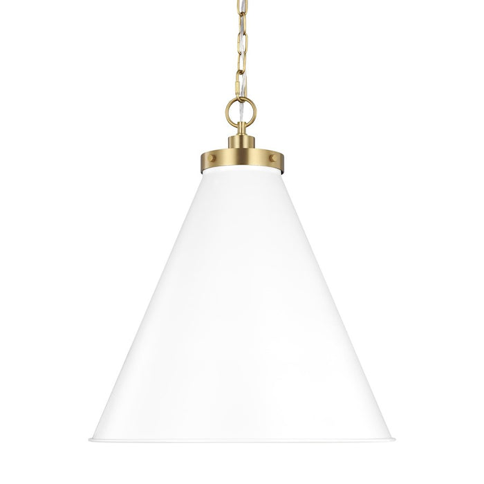 Visual Comfort Studio Wellfleet 1-Lt Large Cone Pendant, WH/BS