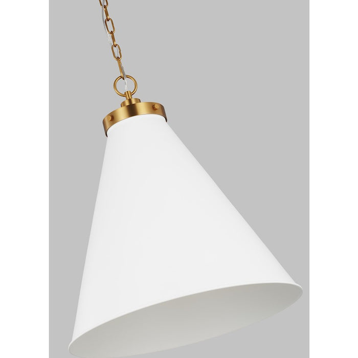 Visual Comfort Studio Wellfleet 1-Lt Large Cone Pendant, WH/BS