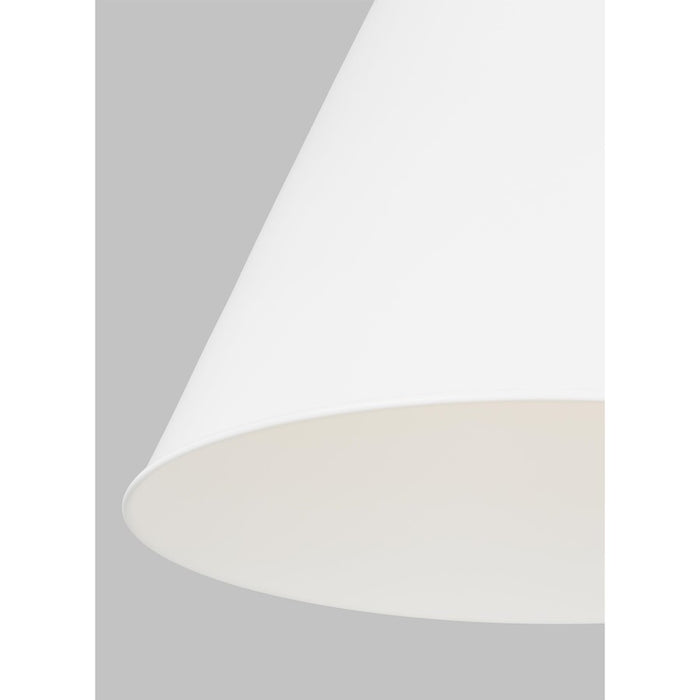 Visual Comfort Studio Wellfleet 1-Lt Large Cone Pendant, WH/Nickel