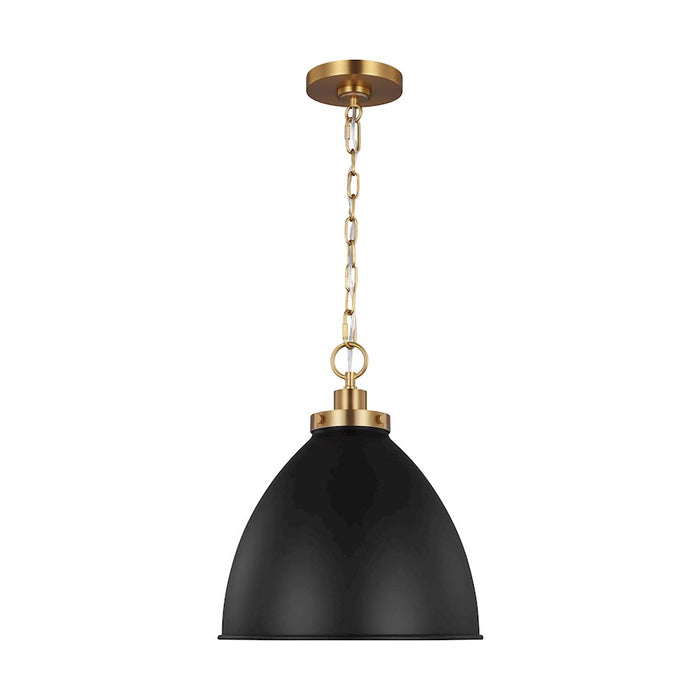 Visual Comfort Studio Wellfleet 1-Lt Med Dome Pendant, BK/BS - CP1291MBKBBS